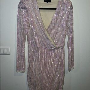 Misguided peace and love iridescent sequin dress